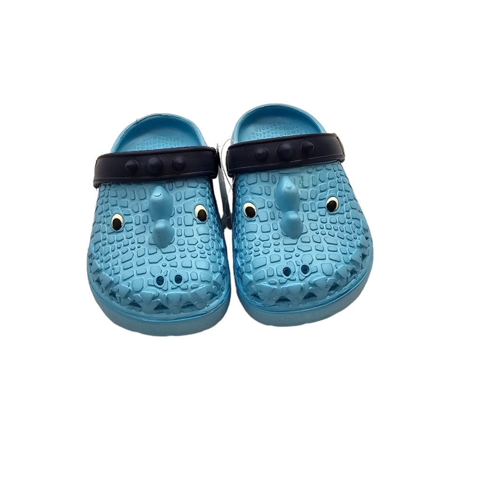 NWT, Toddler Dinosaur Clogs Shoes Light Blue Kid Size 8-11.5
